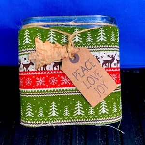 Square Glass Vase-Peace, Love, Joy!  Beautiful addition to your home.